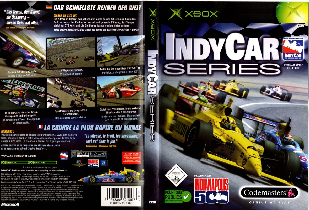 IndyCar Series box art for Xbox